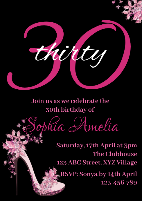 30th Birthday Invitation 8 Template | PosterMyWall