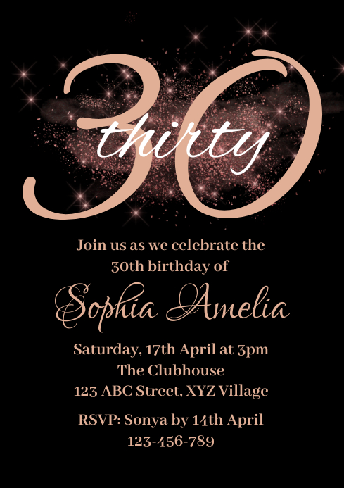 30th Birthday Invitation 9 Template | PosterMyWall