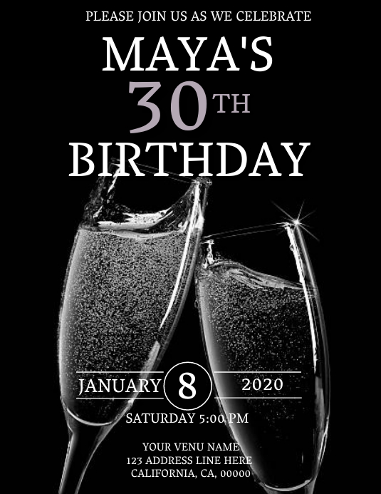 30th Birthday Invitation Template Postermywall