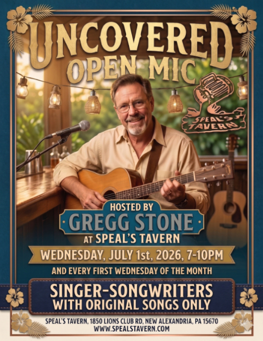 Uncovered Open Mic hosted by Gregg Stone at Speal's Tavern