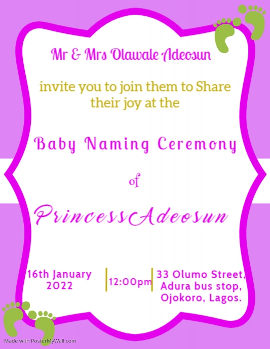 Copy of Baby Christening Ceremony Flyer PosterMyWall