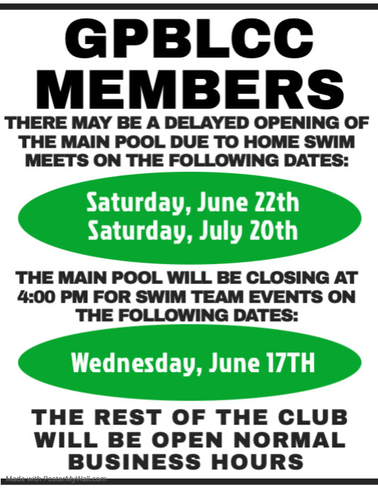 Copy of 2023 Main Pool Delayed Opening | PosterMyWall
