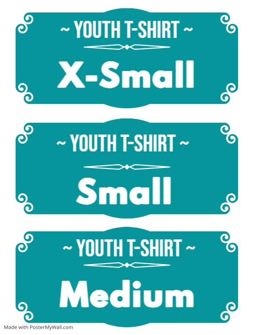Copy of Shirt Size XS - M Ticket 3 per page | PosterMyWall