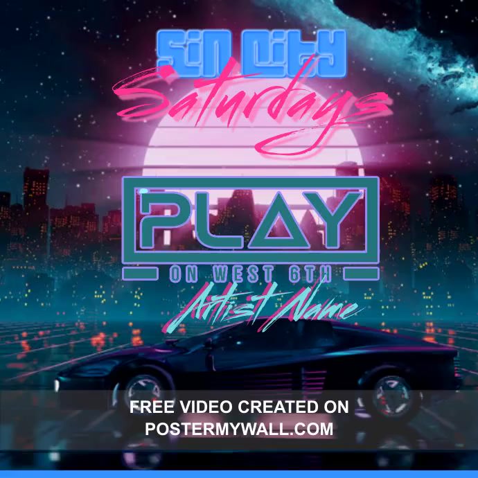 Copy of Copy of Retro 80's Sunset Car Retrowave Video Cover | PosterMyWall