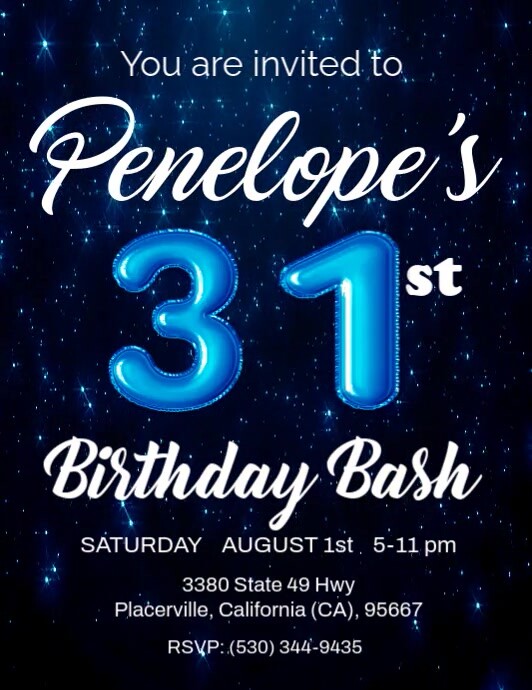 31st bday Flyer (Letter pang-US) template