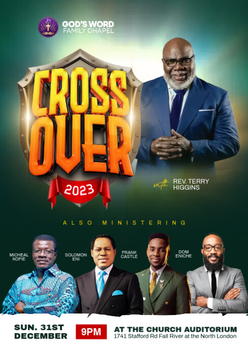 31st Crossover church flyer A4 template
