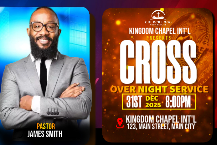 31st crossover night church service 2026 เทมเพลต | PosterMyWall
