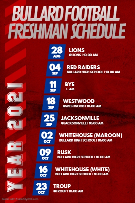 Copy of Copy of Copy of Football Game Schedule Poster | PosterMyWall