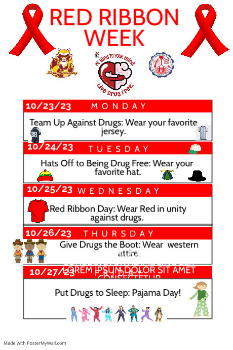 Red Ribbon week Flyer Design Template | PosterMyWall