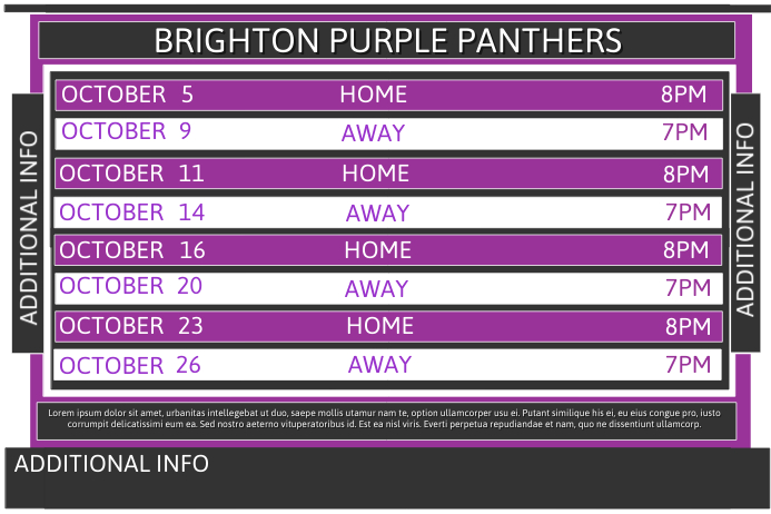 Team Schedule Template | PosterMyWall