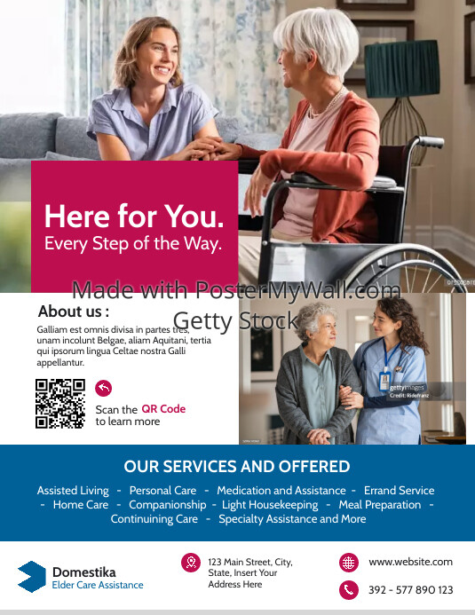 elder care house flyer template design
