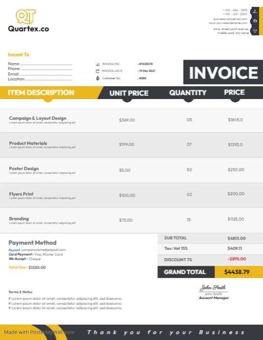 Sales Invoice Template
