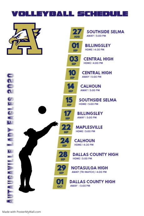 Volleyball Schedule Template PosterMyWall