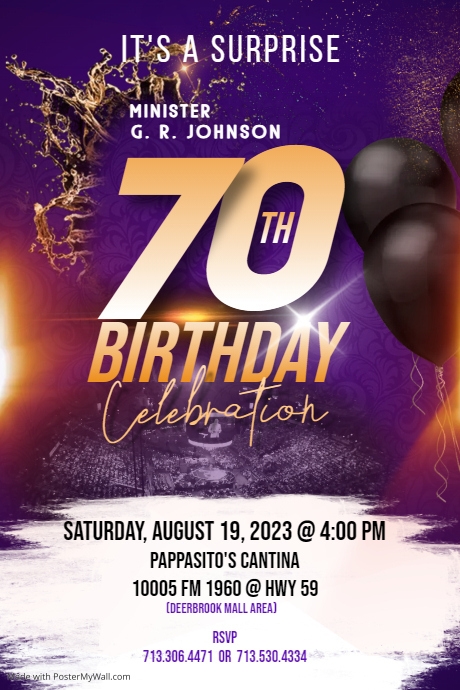 70th Birthday Celebration | PosterMyWall