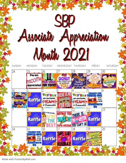 SBP Employee App. Calendar PosterMyWall