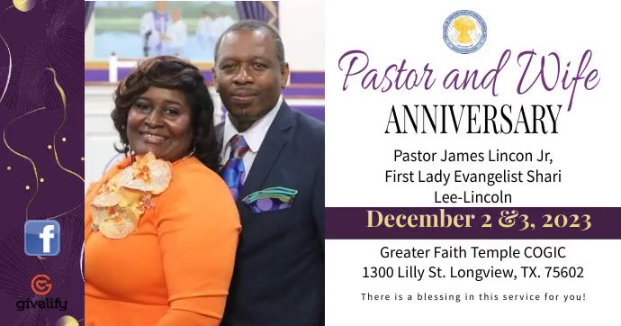 Church pastor's wife appreciation day banner Facebook Shared Image template