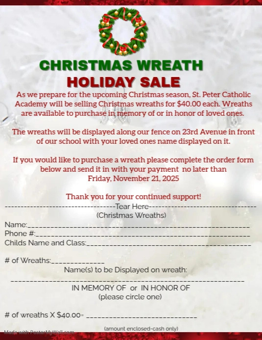 Christmas wreath Sale Event Templaate PosterMyWall