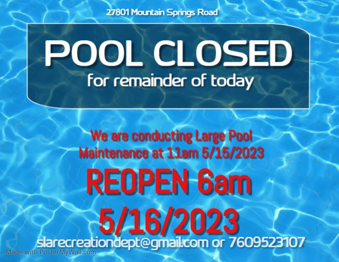 Pool Closed | PosterMyWall
