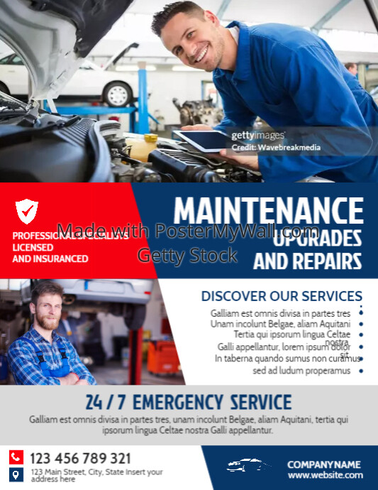 car mechanics and repairs services flyer adve