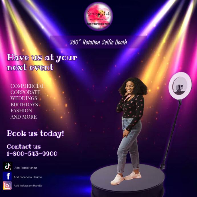 360° Rotation Selfie Booth Poster Template | PosterMyWall