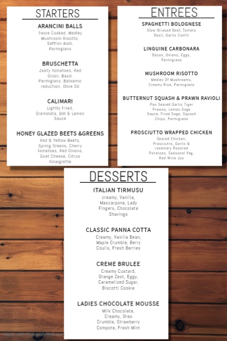 Copy of Copy of Menu Template | PosterMyWall