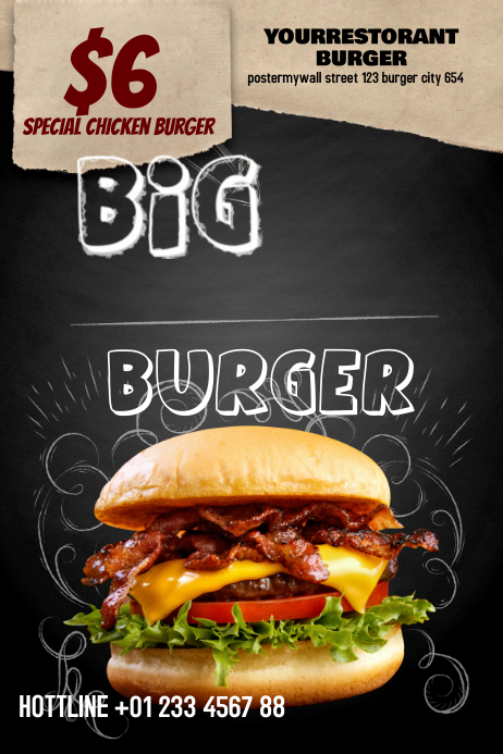 Grosse Burger Flyer Vorlage Postermywall
