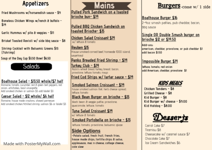 Copy of Bistro Menu | PosterMyWall