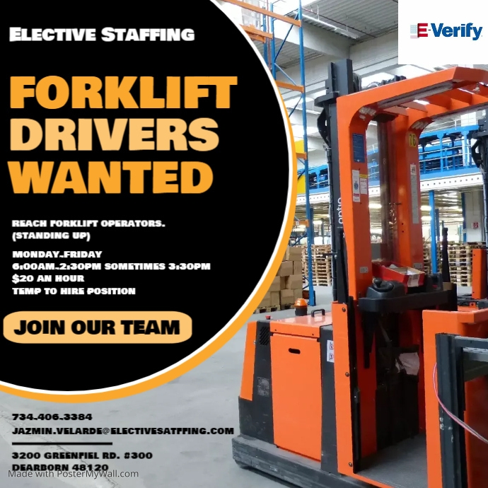 Forklift Drivers Wanted Poster PosterMyWall