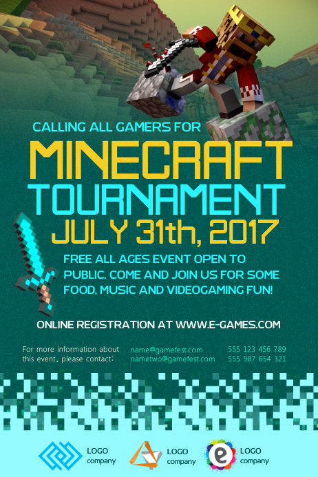 Minecraft Gaming Poster Template | PosterMyWall