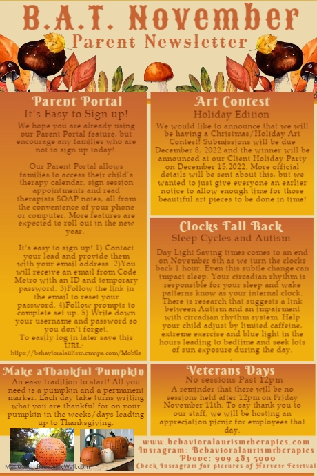 November Fall Theme Newsletter | PosterMyWall