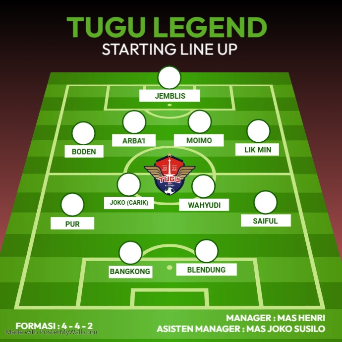 Football team xi lineup PosterMyWall