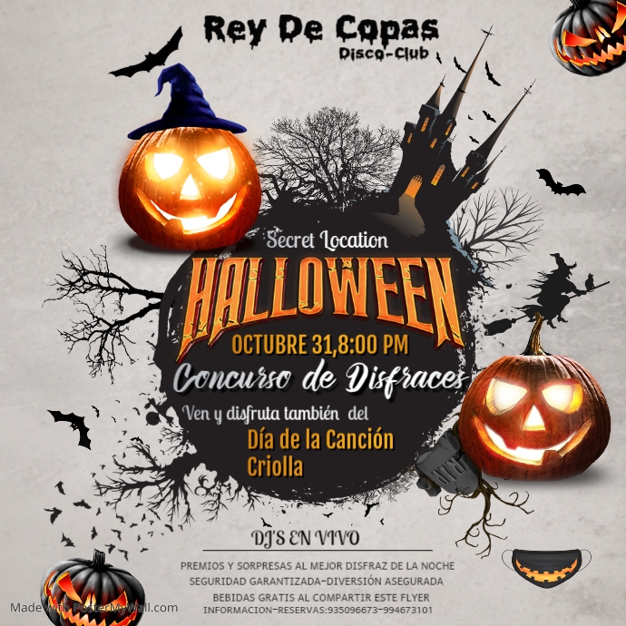 Copia de Halloween ,event flyer, party flyers | PosterMyWall