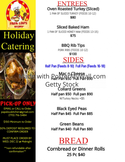 Holiday Catering PosterMyWall