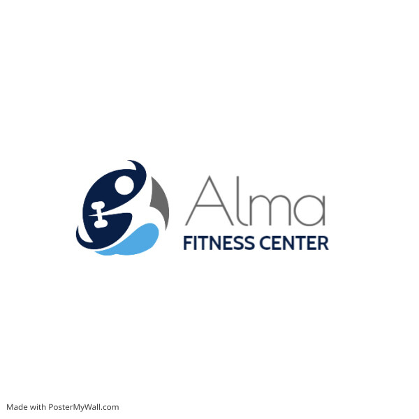 Fitness center logo icon dark blue and light