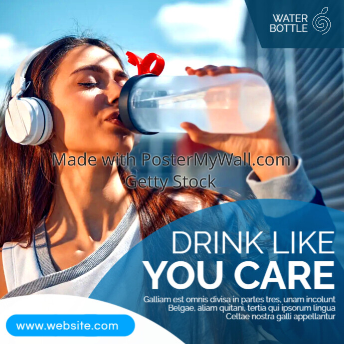 modern minimal water bottle advertising