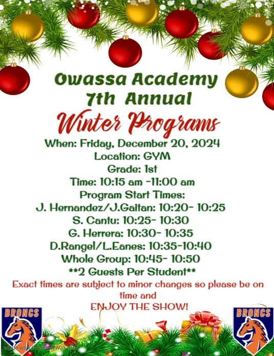 1st grade Winter Programs | PosterMyWall