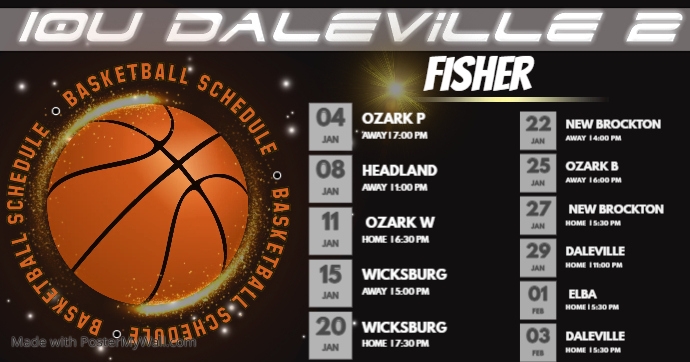 Copy of High School Basketball Schedule | PosterMyWall