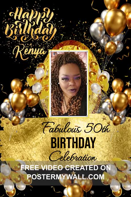 Copy of black and gold birthday invitation (3) | PosterMyWall