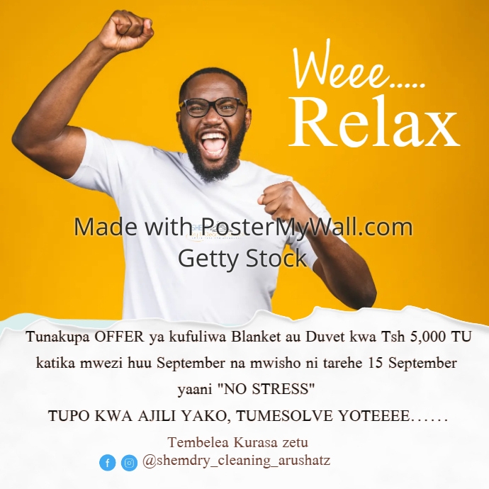 it's time to relax instagram post white and b | PosterMyWall