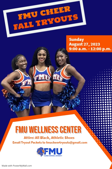 FMU Cheer Tryout Flyer | PosterMyWall