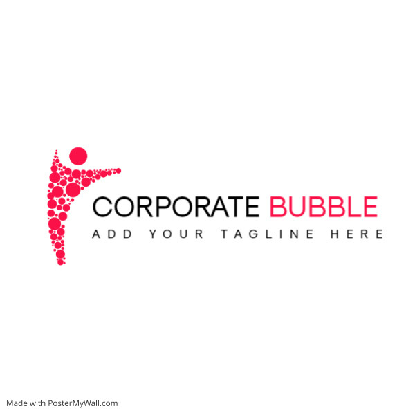 black and red color logo bubble man