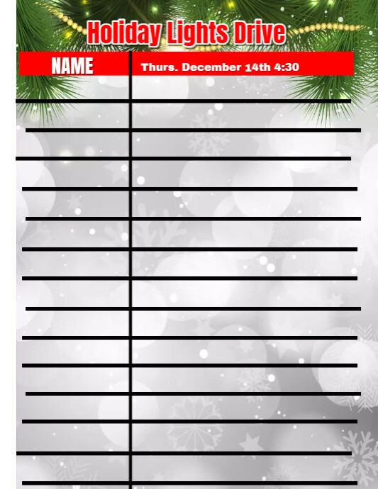 Christmas sign up sheet design PosterMyWall