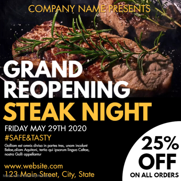 instagram post steak night advertisement