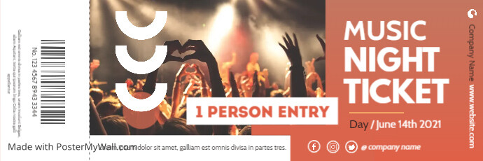 music night ticket advertisement 1 person ent