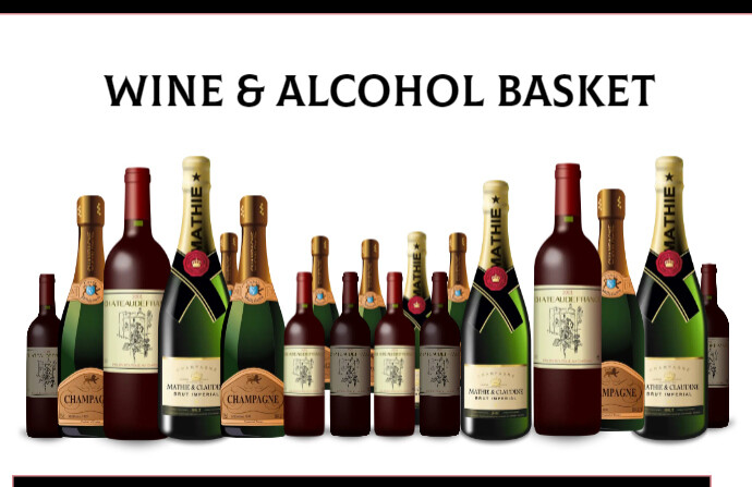 Alcohol Basket raffle fundraiser | PosterMyWall