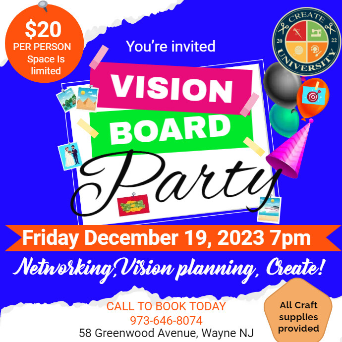 Vision Board Party Invitation Template PosterMyWall vision-board-party-invitation-template-postermywall