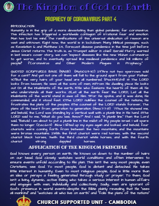 PROPHECY OF CORONAVIRUS PART 4 Flyer (US Letter) template