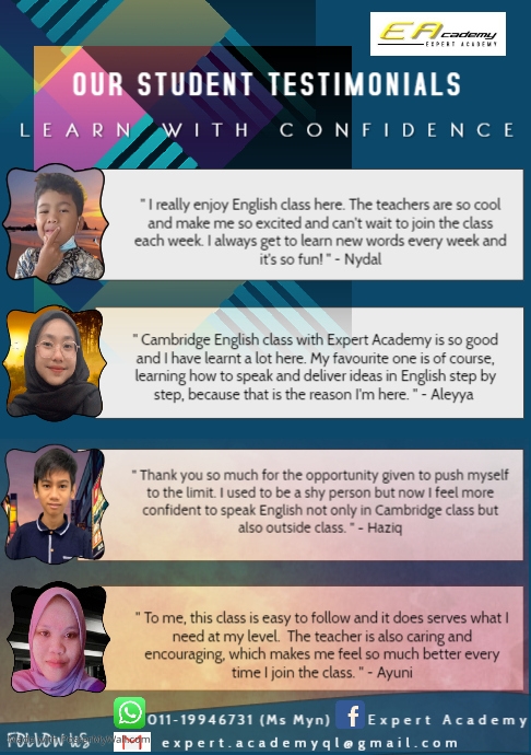 Student Testimonials. Sep.28 | PosterMyWall