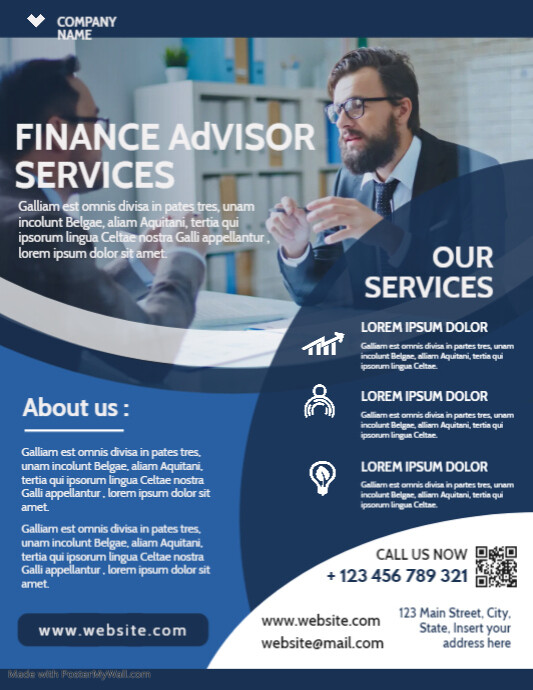 finance advisor services advertisement flyer