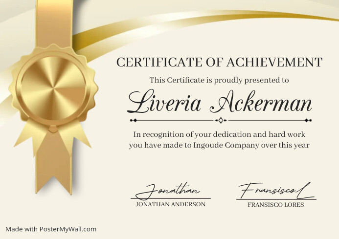 Golden Elegant Certificate